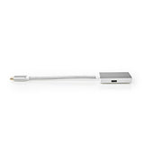 Nedis CCTB64680AAL02 USB-Adapter USB 3.2 Gen 1 USB Typ-C-Handel; Männlicher HDMI -Handel; Stecker 0,20 m abgerundete Strick -Nylon -Silber -Deckungsscheibenbox