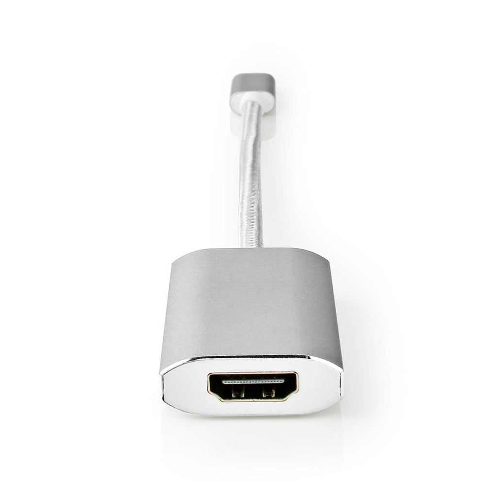 Nedis CCTB64680AAL02 USB-Adapter USB 3.2 Gen 1 USB Typ-C-Handel; Männlicher HDMI -Handel; Stecker 0,20 m abgerundete Strick -Nylon -Silber -Deckungsscheibenbox