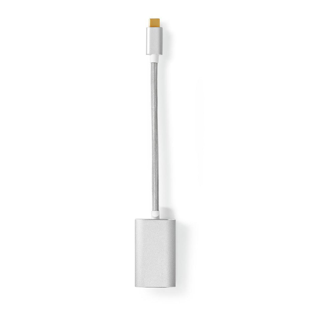 Nedis CCTB64680AAL02 USB-Adapter USB 3.2 Gen 1 USB Typ-C-Handel; Männlicher HDMI -Handel; Stecker 0,20 m abgerundete Strick -Nylon -Silber -Deckungsscheibenbox