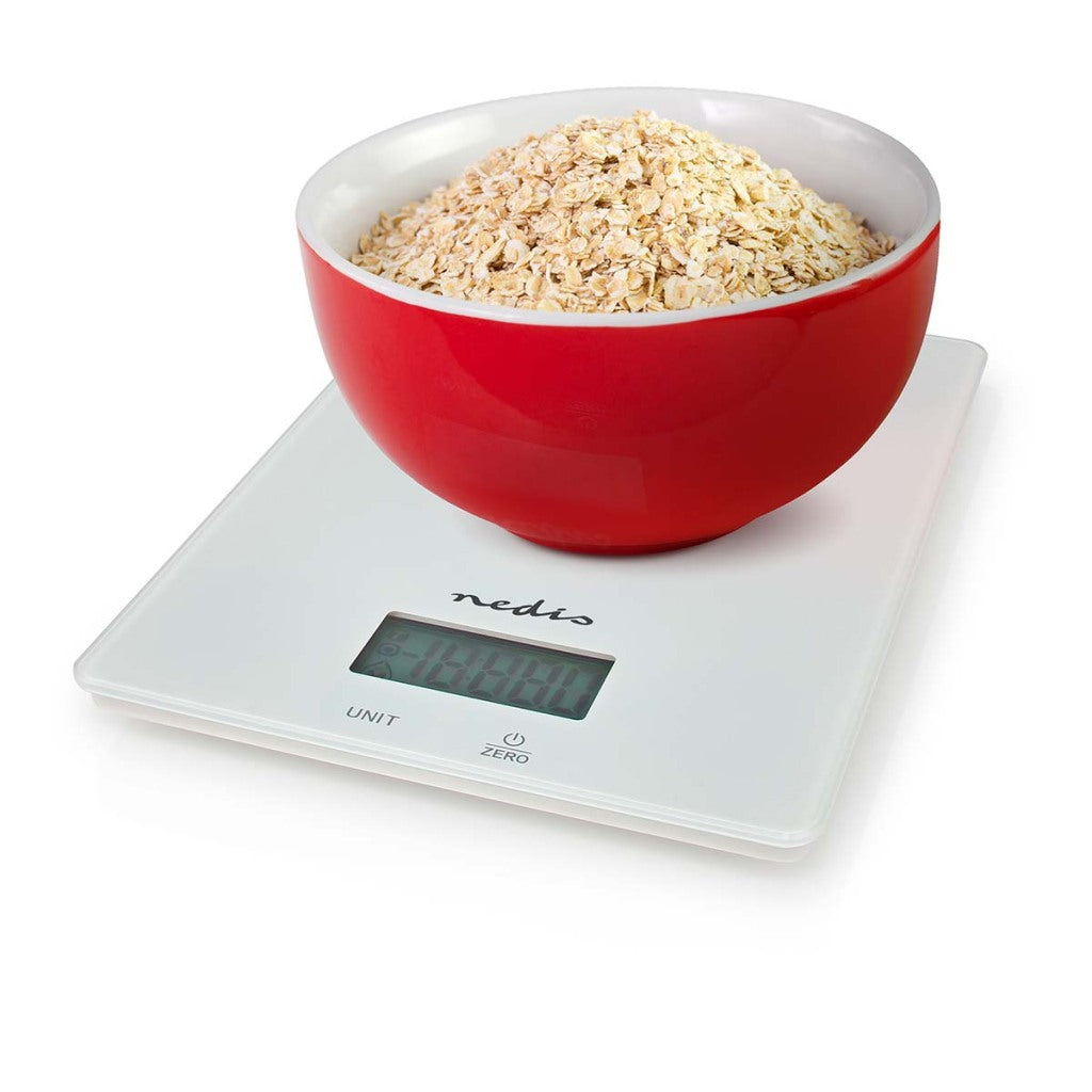 Nedis Kasc610WT Kitchen Scale Digital Glass Plastic White