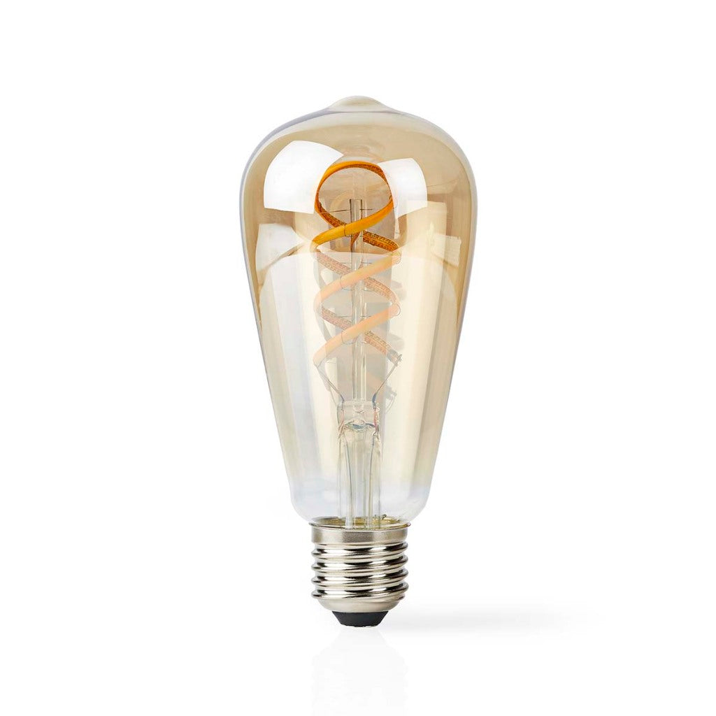 Nedis wifilrt10st64 smartlife led filamentlamp wi-fi e27 360 lm 4.9 w warm to cool white 1800 - 6500 k glas android trade; ios st64