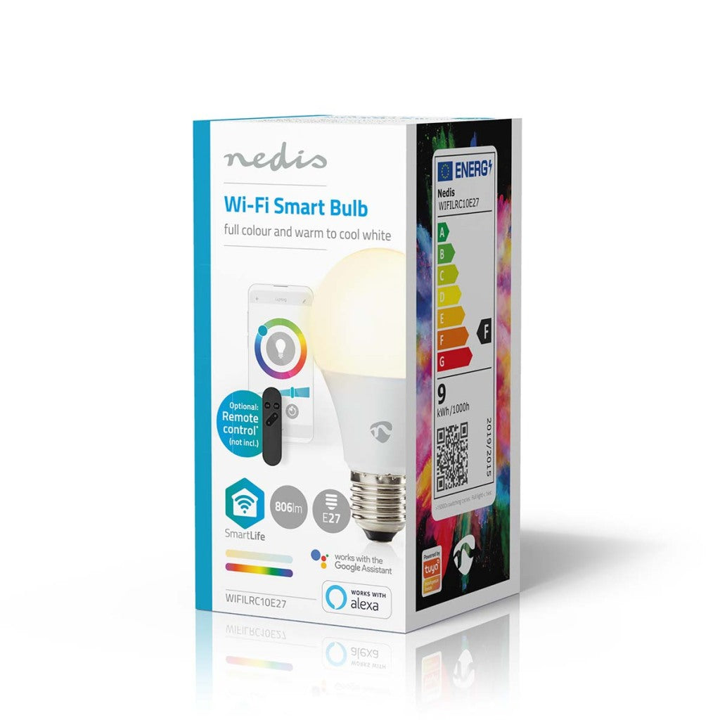 Nedis WiFilrc10e27 SmartLife Multicolour Lamp Wi-Fi E27 806 LM 9 W RGB Varm til kølig hvid Android-handel; iOS Pear