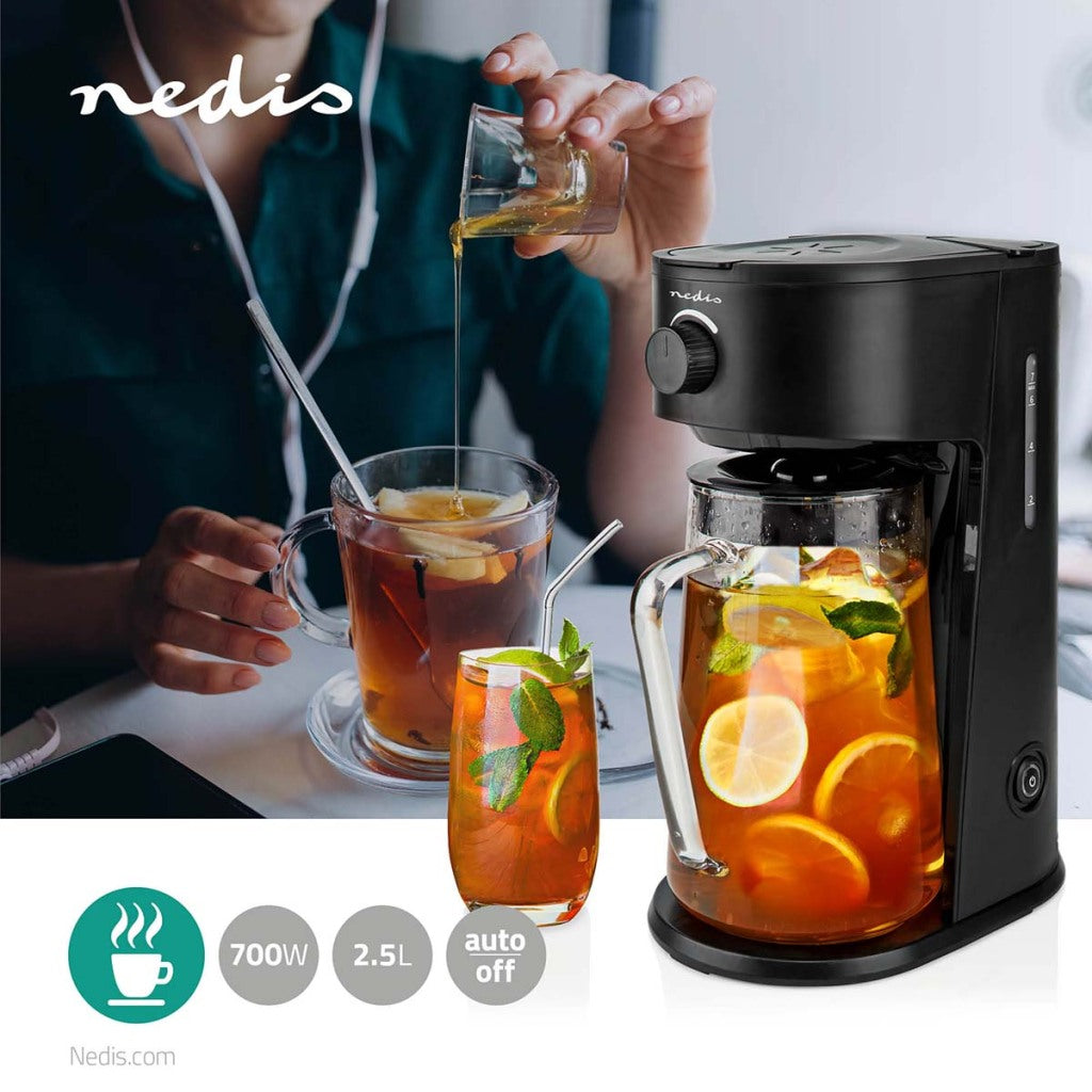 Nedis KAICM200FBK ICE CREME Kaffee -Eis -Tee -Maker -Filter Kaffee 2,5 l 6 Tassen Schwarz