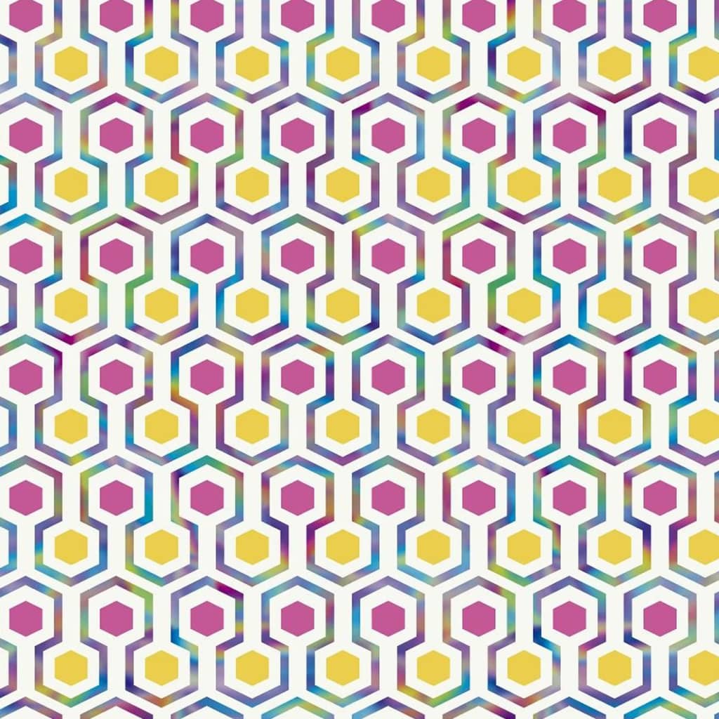 North Wall Noordwand Wallpaper Good Vibes Hexagon Pattern Pink And Yellow