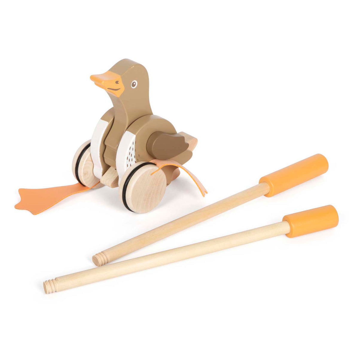 Small Foot - Wooden push figure duck with moving head