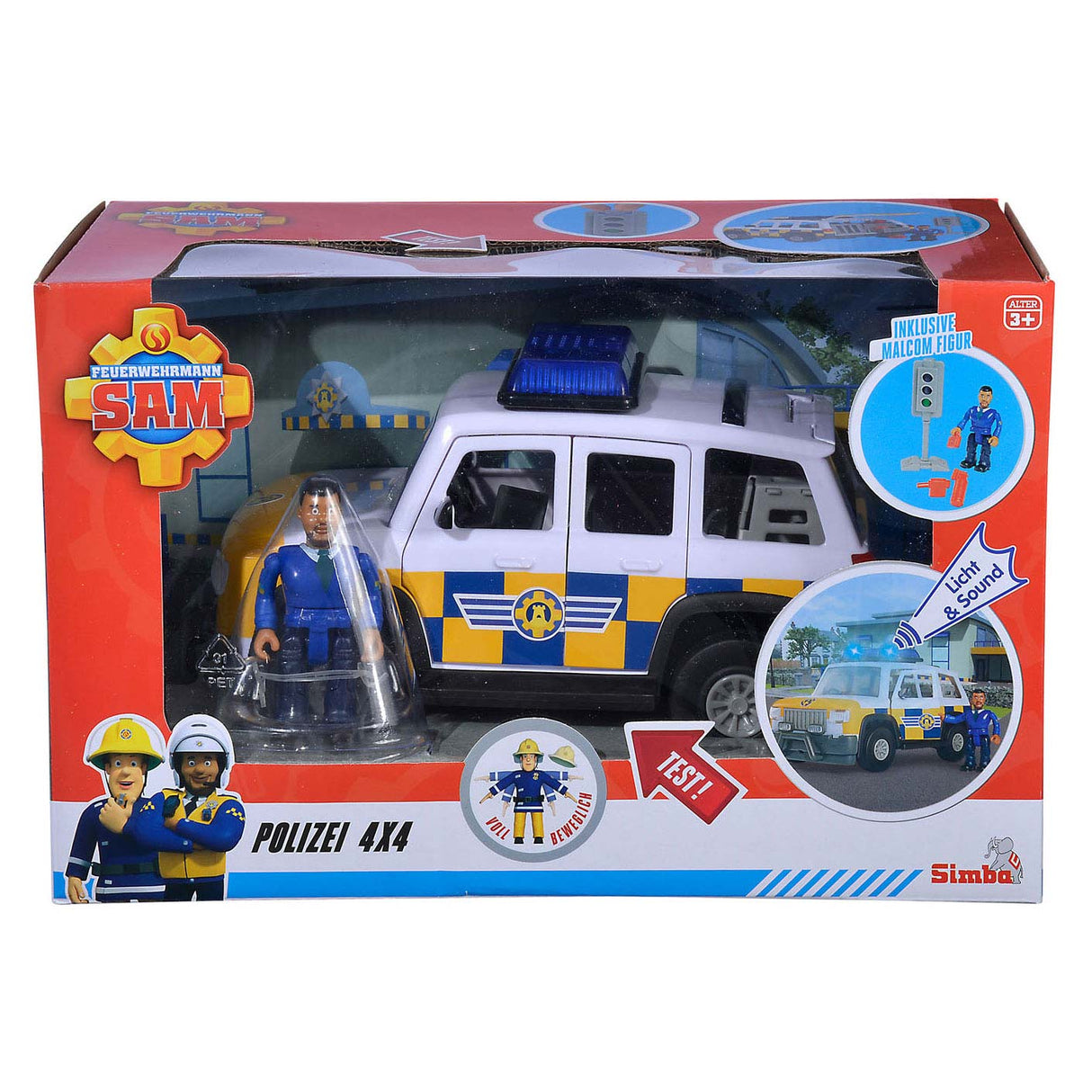 Simba Fireman Sam Police Auto 4x4 s figuro