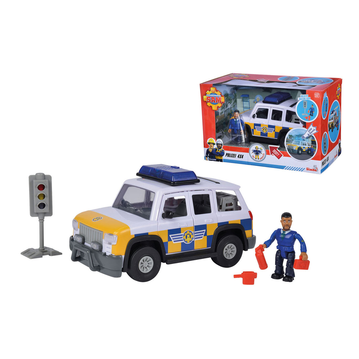 Simba Fireman Sam Police Auto 4x4 s figuro