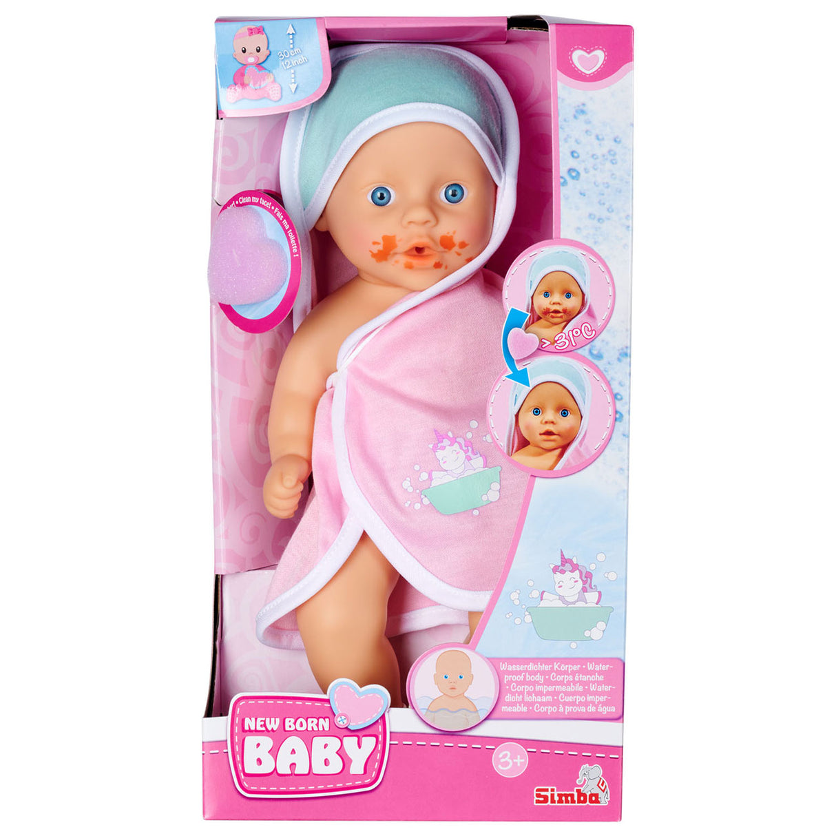 Nyfødt baby Badpop må ta et bad