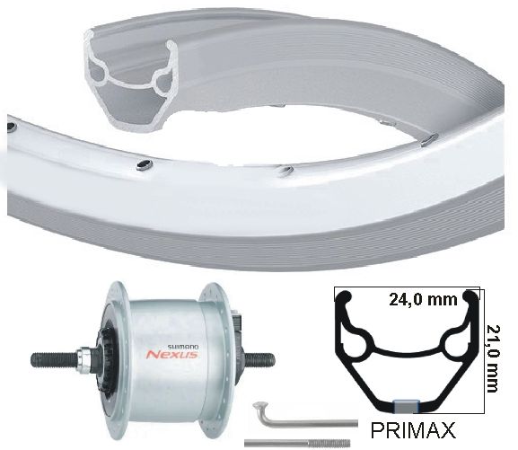 KGS -Vorderrad 28 Zoll (622) Naafdynamo RB 6 V 2,4 W Rim Silber