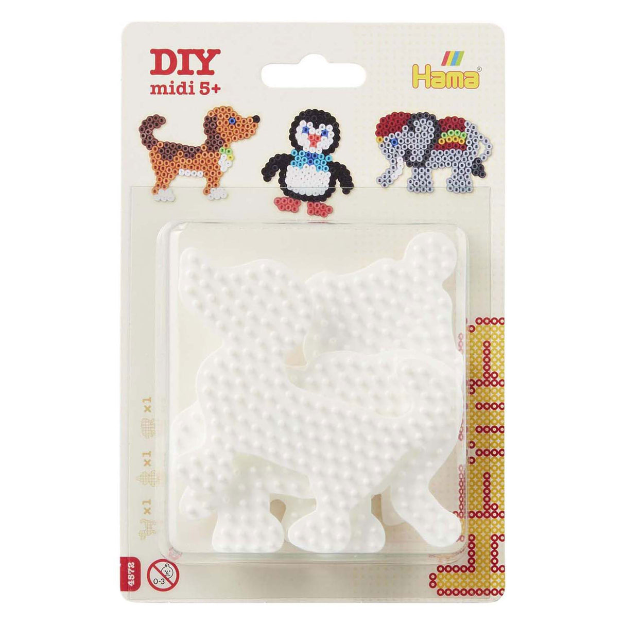 Hama iron bead plates - Elephant, Penguin, Dog