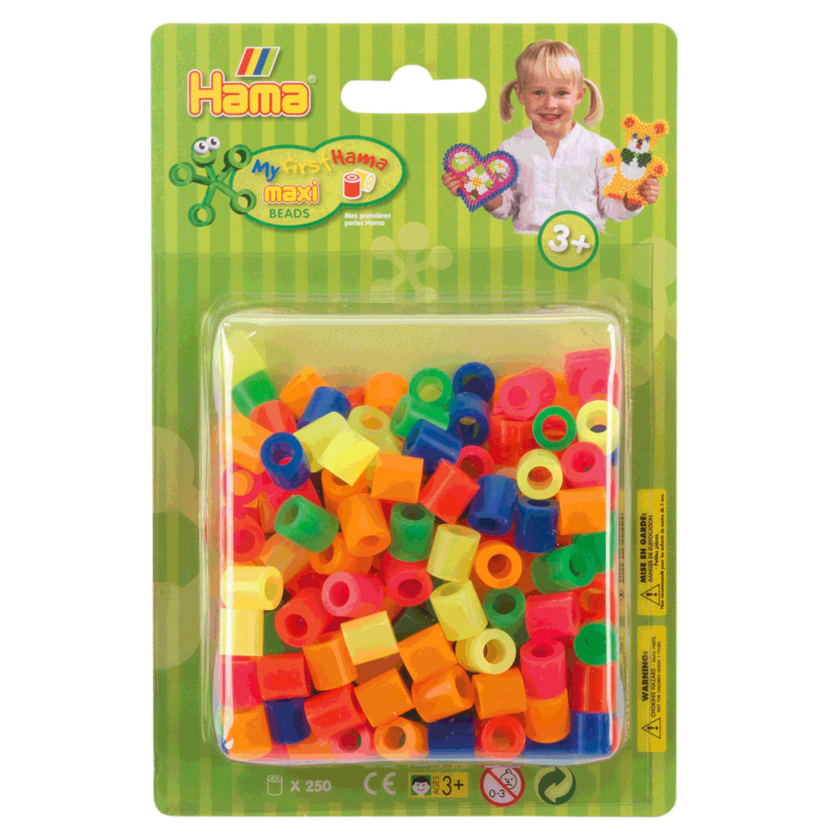 Hama Eisen Perlen Maxi Neon Mix (51), 250st.