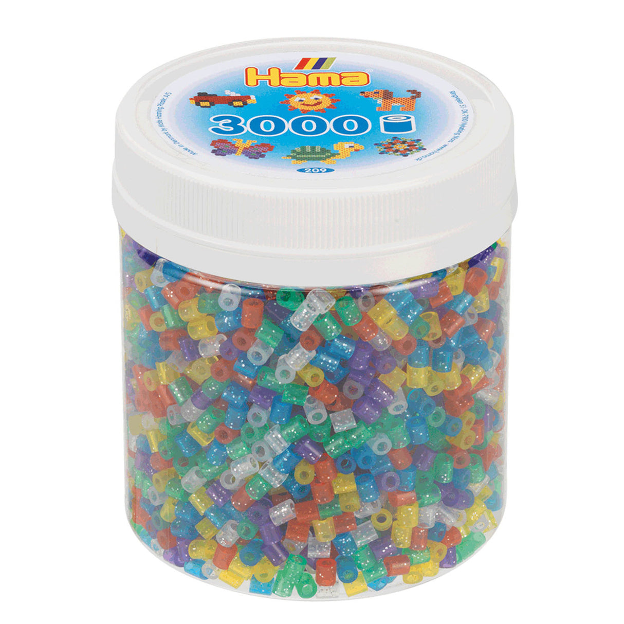 Hama String Beads en Potje Glittermix (54), 3000.