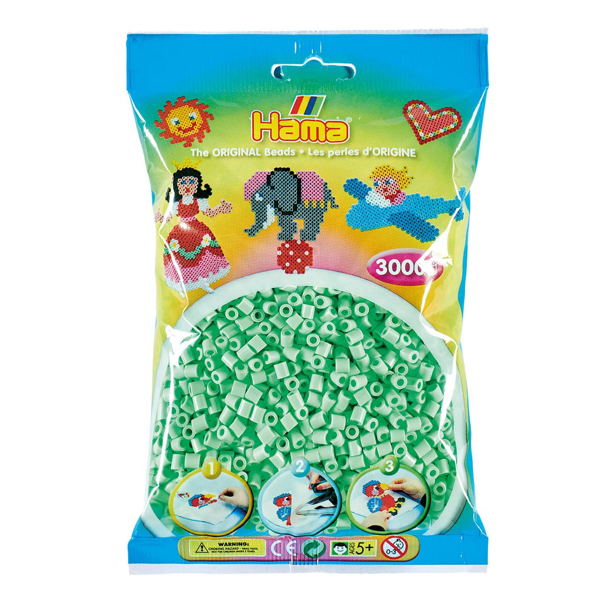 Hama String Perlen - Pastell Mint (98), 3000st.