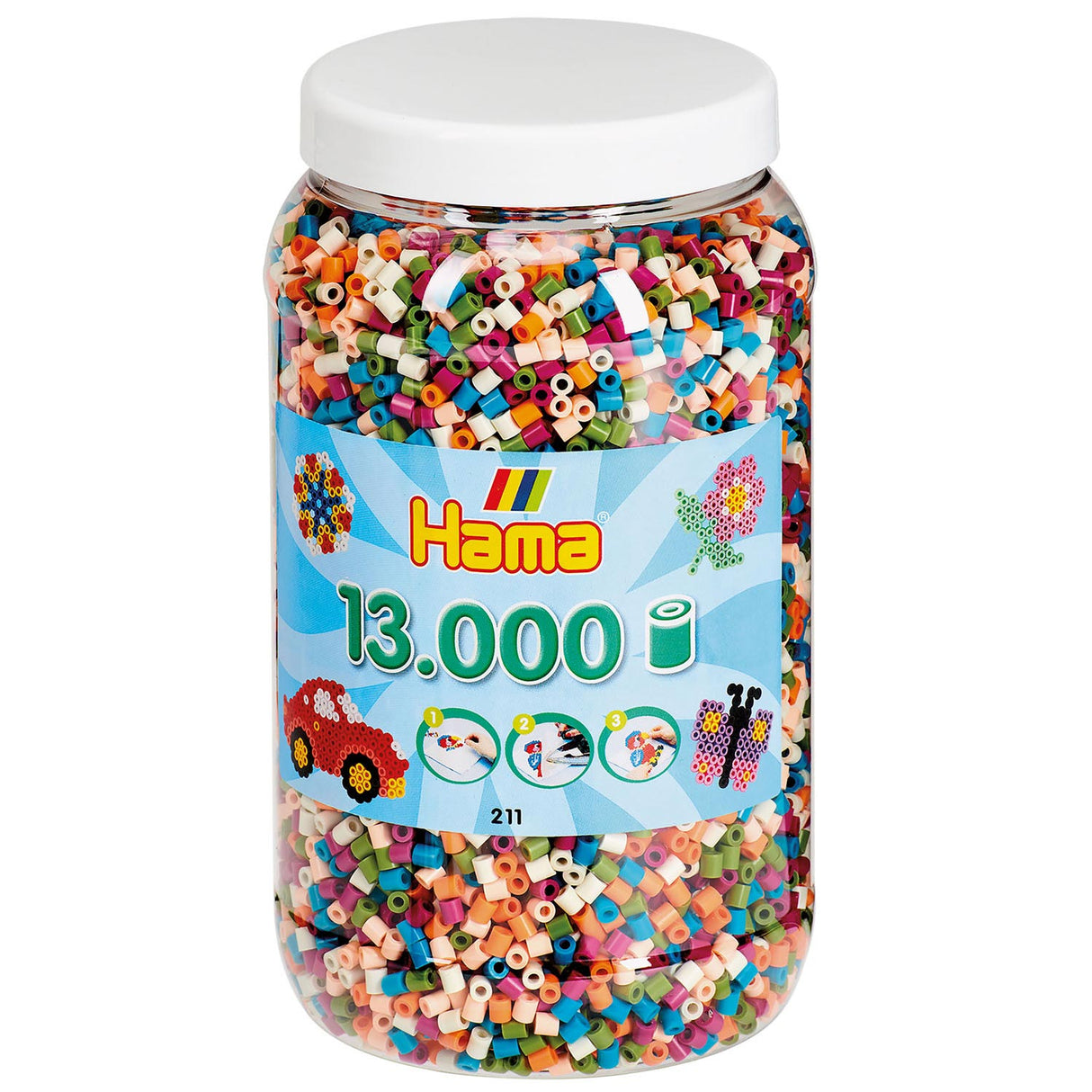 Hama -Streichperlen im Topf - Mix (58), 13.000..