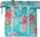 Basilikum Bloom Field Bicycle Shopper, recycelte Kappe, wasserdichtes, verstellbares Schultergurt, Laptop-Fach, 15-20L, Himmelblau
