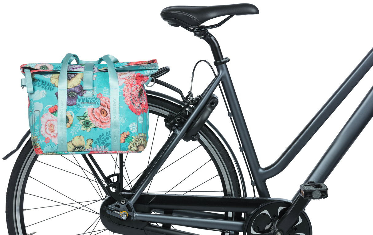 Basilikum Bloom Field Fahrradhandtasche - langlebig, wasserdicht, blau