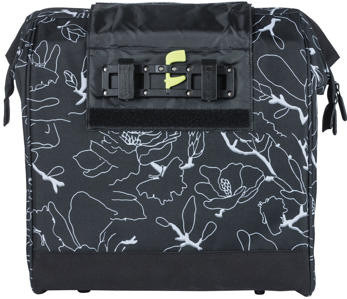 Basil Grand Flower Fietshopper - Sort vand -Dispst -taske med bærbar boks - 23L