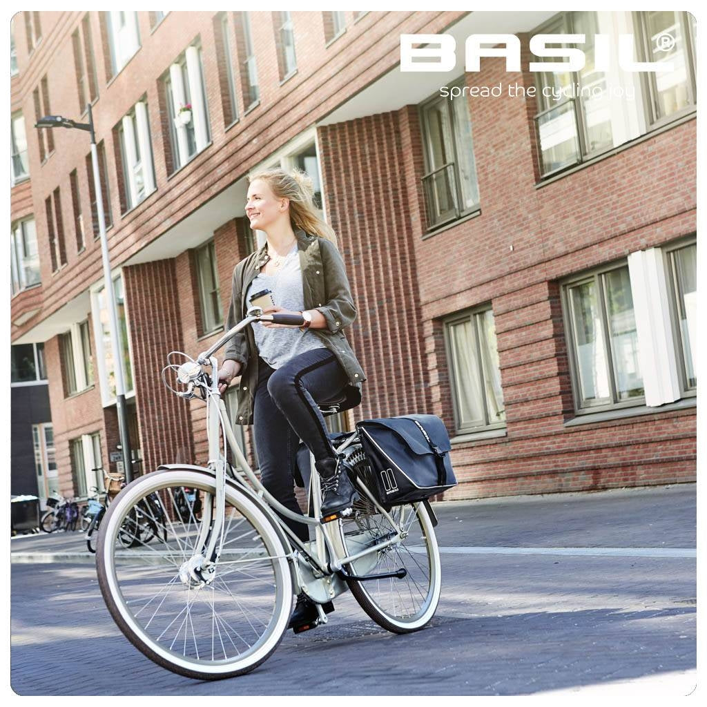 Basilikum dobbelt cykelpose, vand -repellent, marineblå sort, 35L