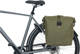 Basil Soho Double Bicycle Bag Nordlicht - Vandtæt bagagebærerpose til elektrisk cykel - Grøn