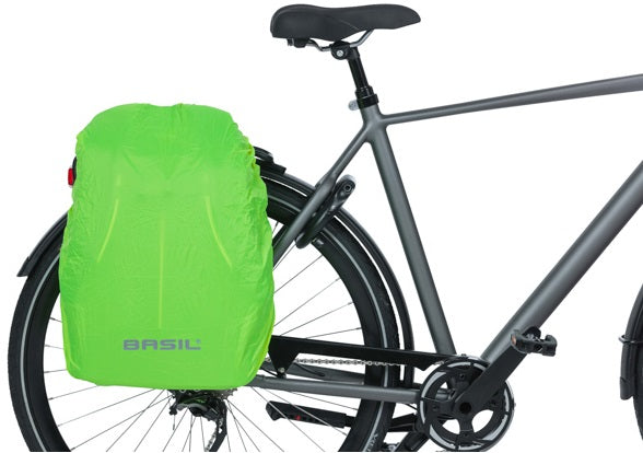 Basil B -Safe -pendler Nordlicht - Modern Bicycle -rygsæk til elektriske cykler - 18L - Green - Unisex - med LED -belysning