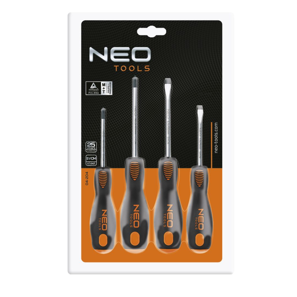 Neo Tools Zestaw śrubokręta 4DLG Magnetyczna stal CRMO