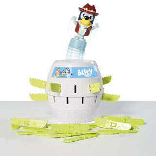 Tomy pop up bluey in de ton kinderspel