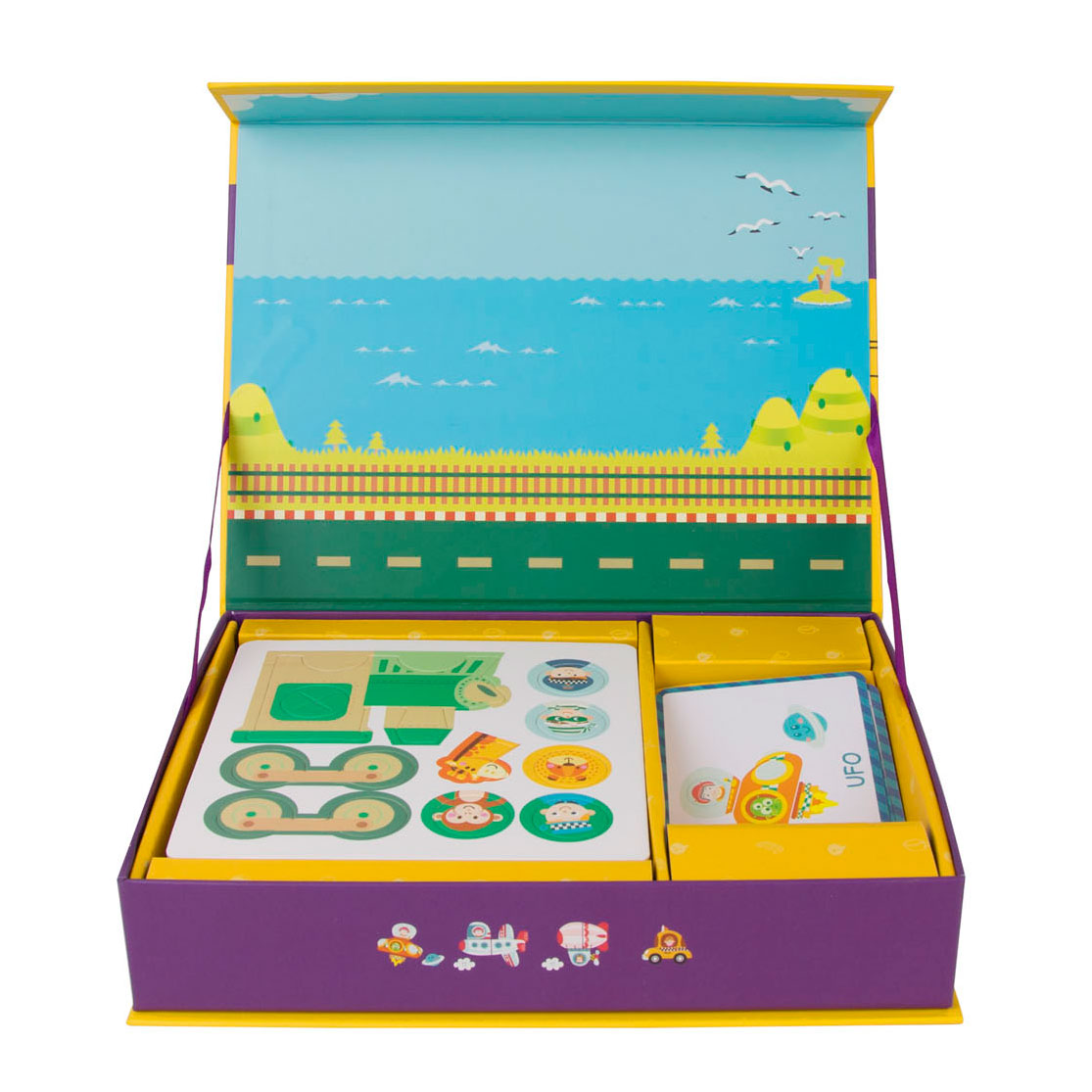 Classic World World World Puzzle Box Magnéit Traffic