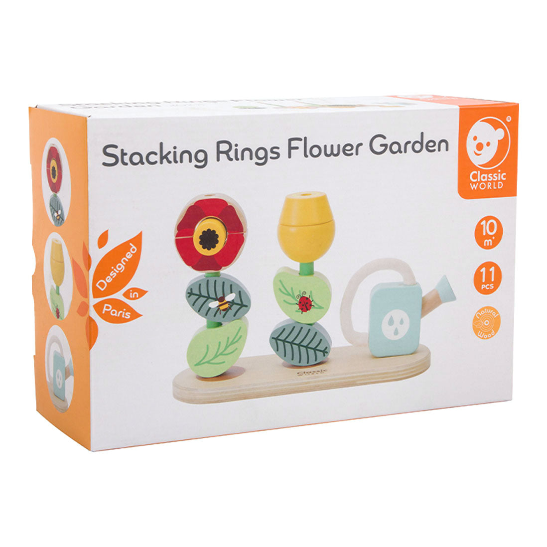 Classic World World World Wooden Stack Puzzle Bloementuin, 11DLG.
