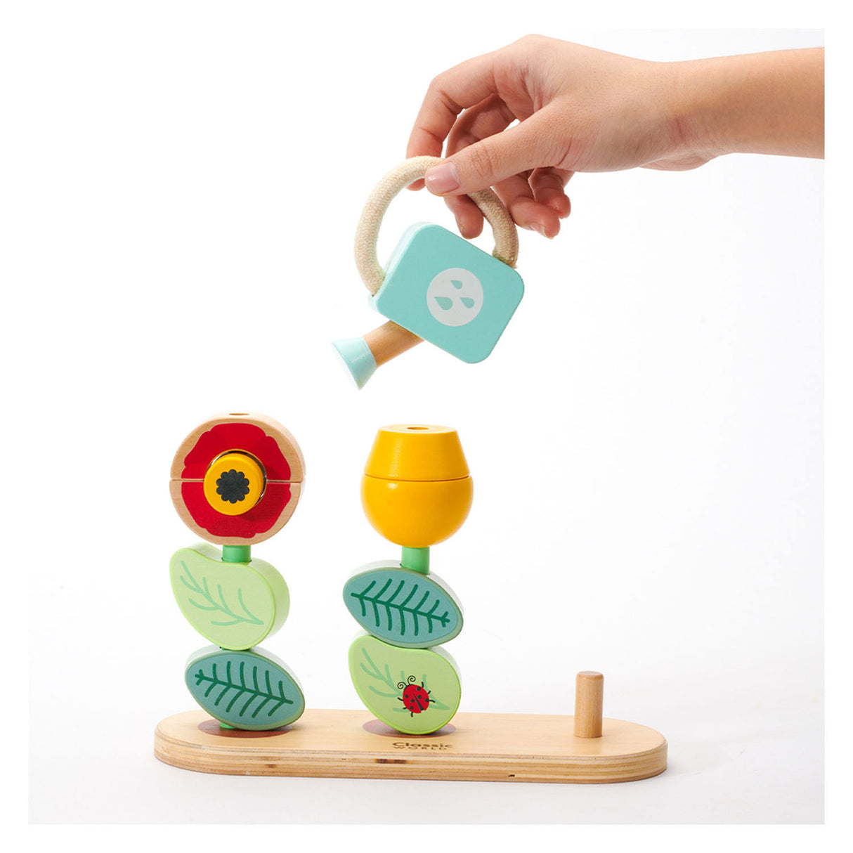 Classic World World World Wooden Stack Puzzle Bloementuin, 11DLG.