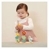 Classic World World World Wooden Stack Puzzle Bloementuin, 11DLG.