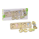Classic World Wooden Castle keys and locks match game, 13dlg.