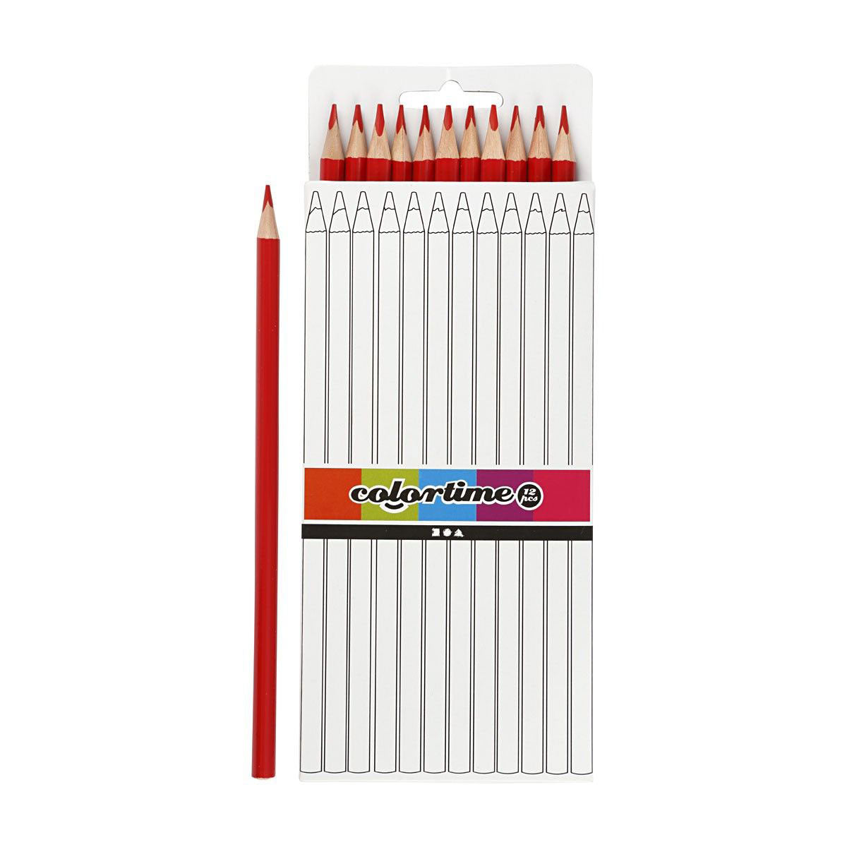 Creativ Company Triangular Colored Pencils - Red, 12st.
