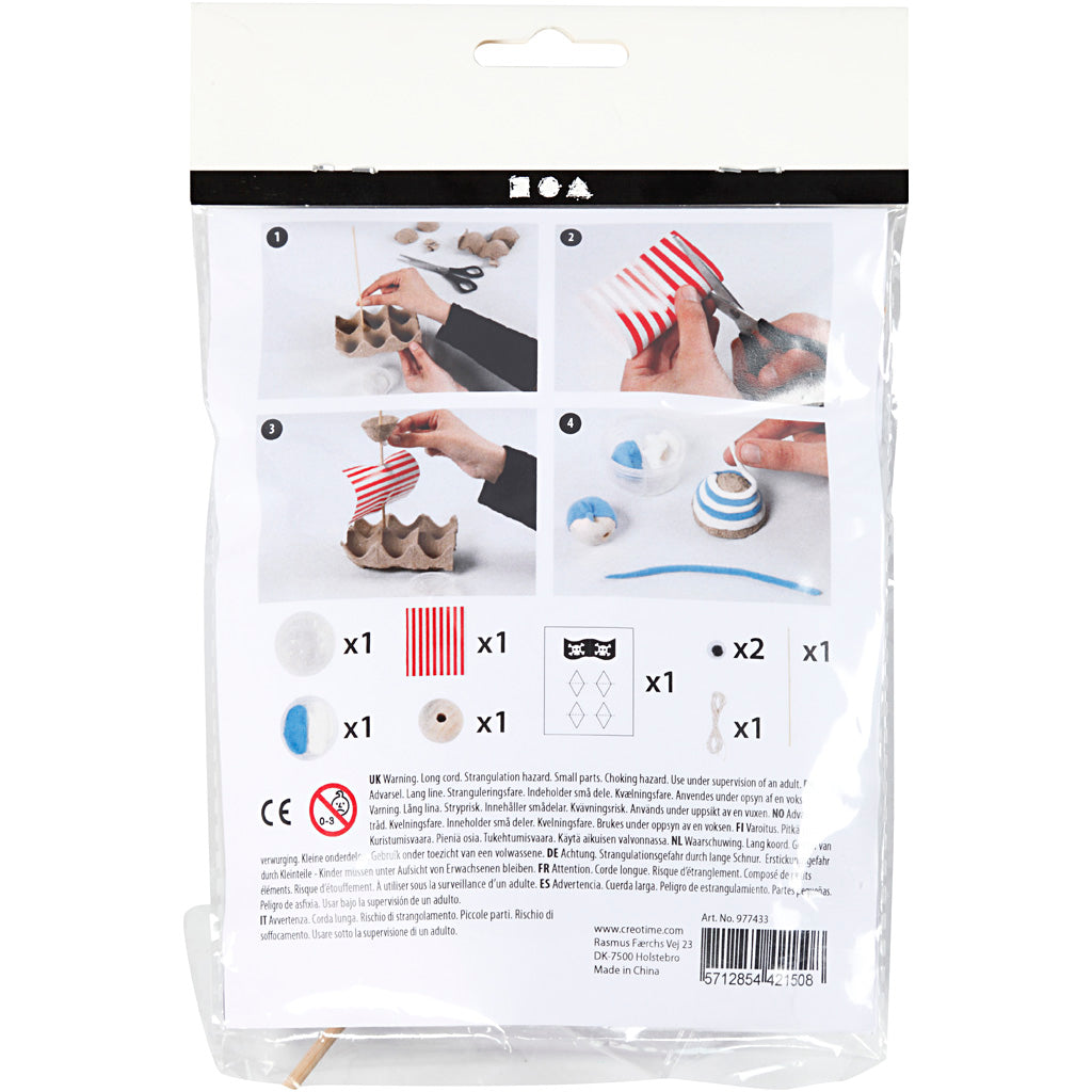 Creativ company mini creative kit eierdoos piratenboot