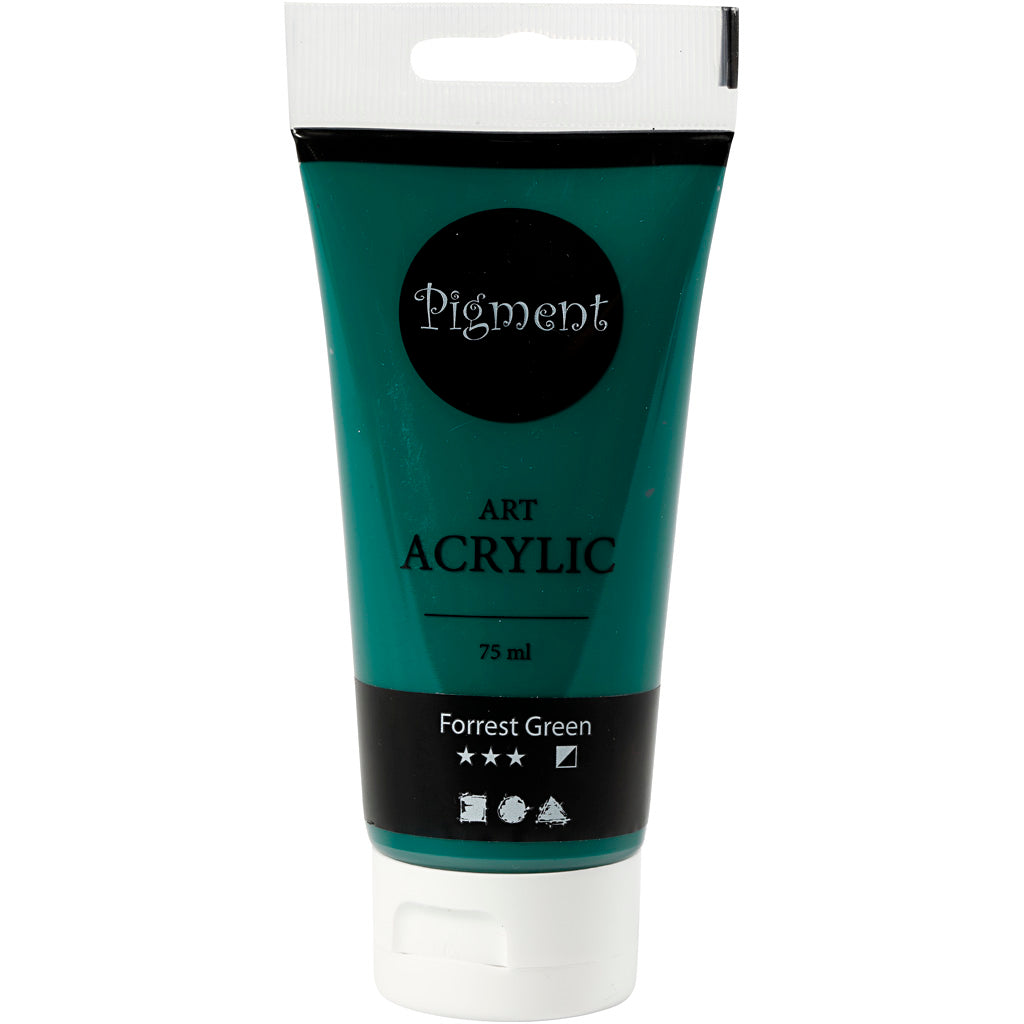 Creativ Company Pigment Art Acrylic Paint Forrest Green, 75ml