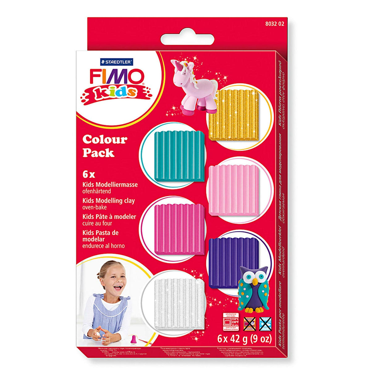 FIMO Kids Montéierung Lehm extra Faarwen, 6DLG.
