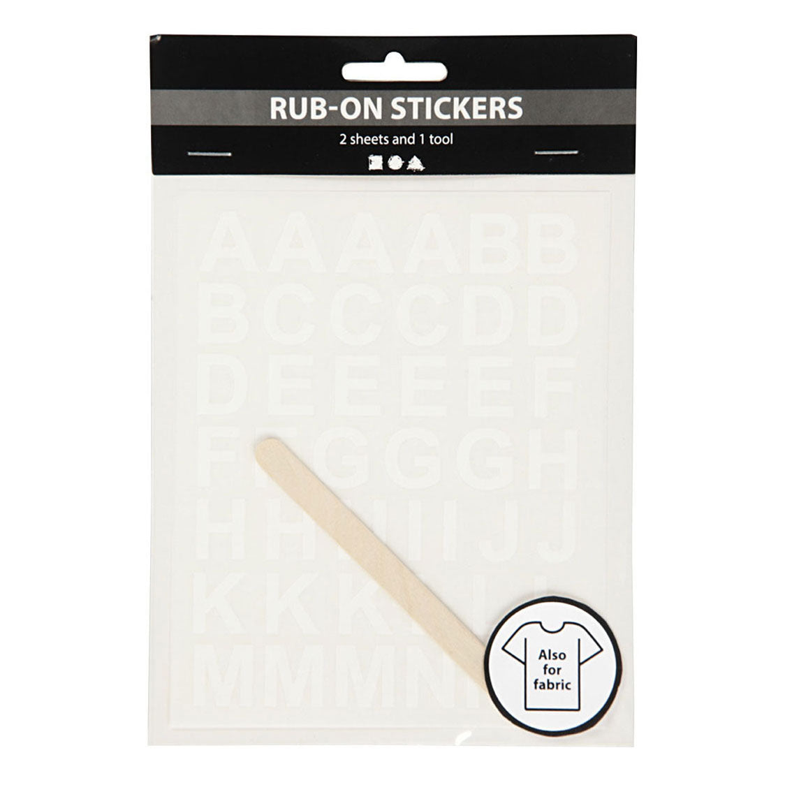 Createv Company Rub-on Stickers Letters and Numbers White, 2 Fellings