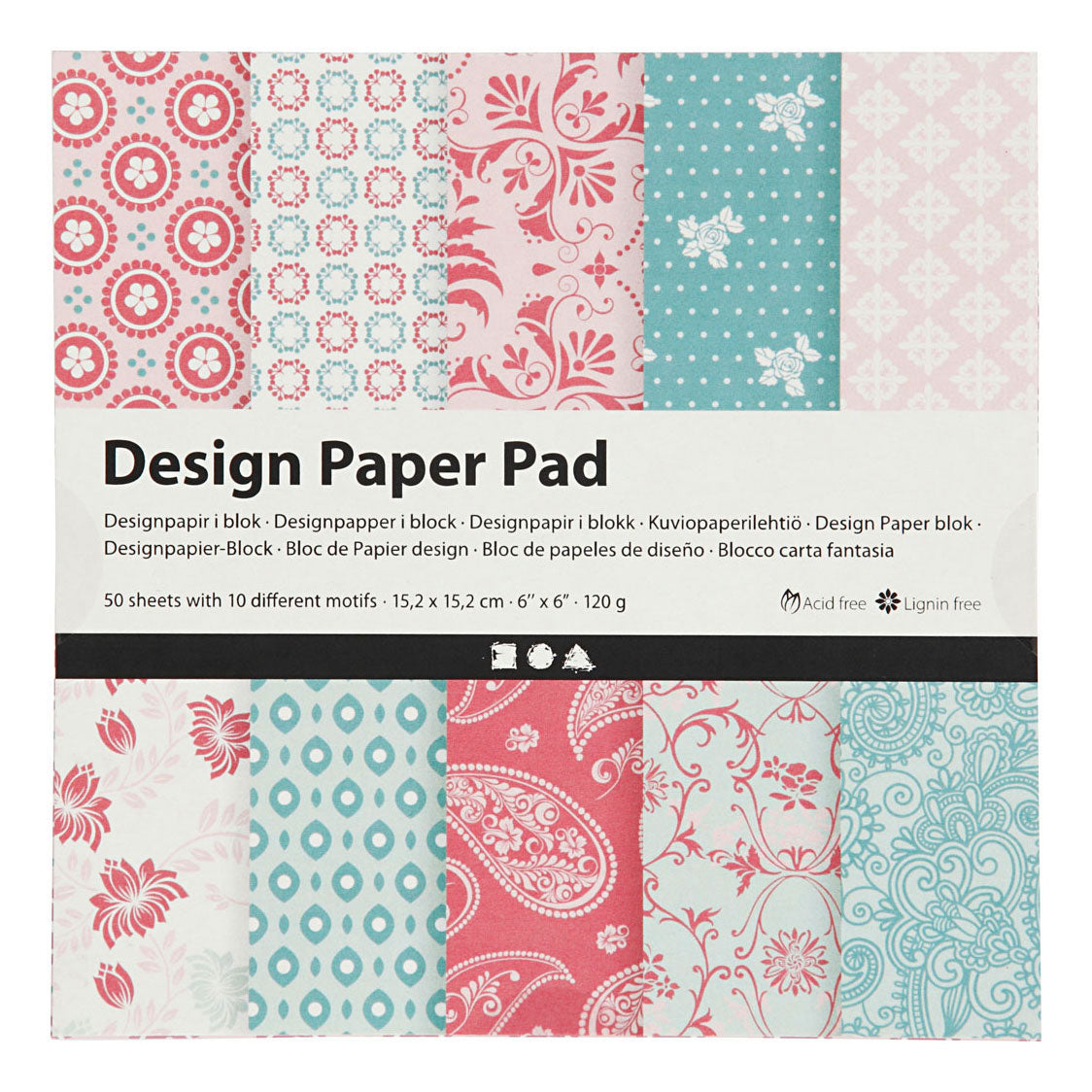Creativ Company Design Paper Block Pink, 50 Blätter
