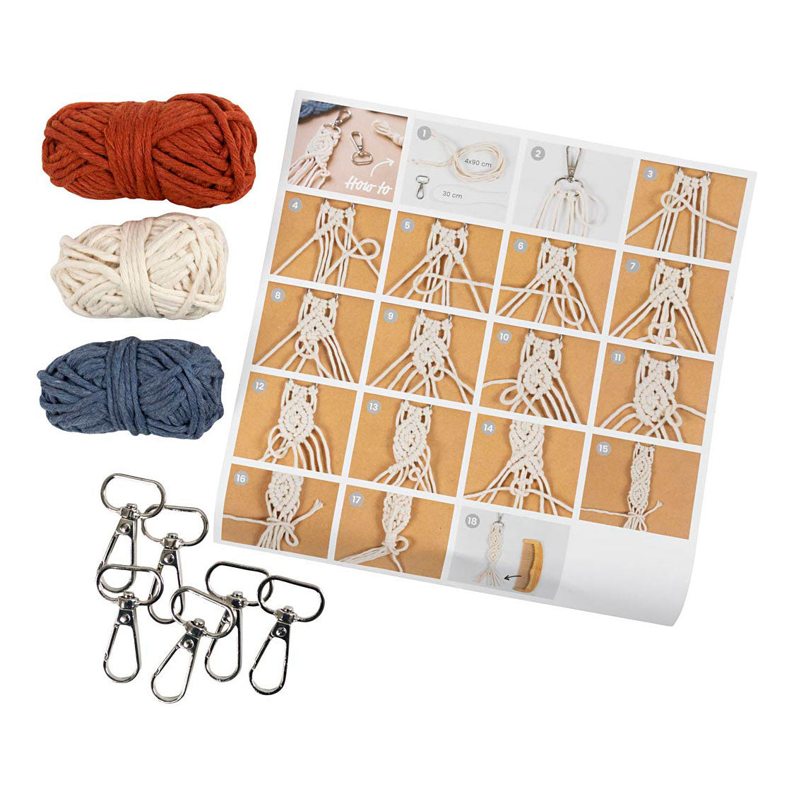 Creativ Company Mini Hobbyset MacRame Key řetězce