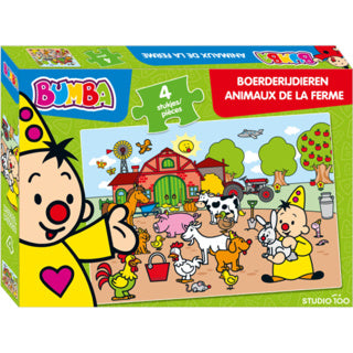 Studio 100 bumba puzzel boerderijdieren, 4st.