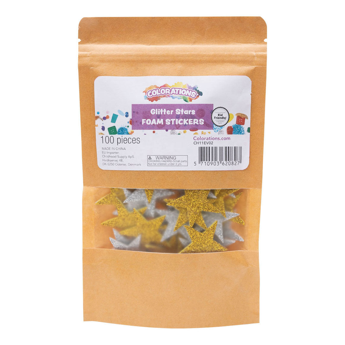 Farbgebiete - Foamstickers Glitterstars, 100..