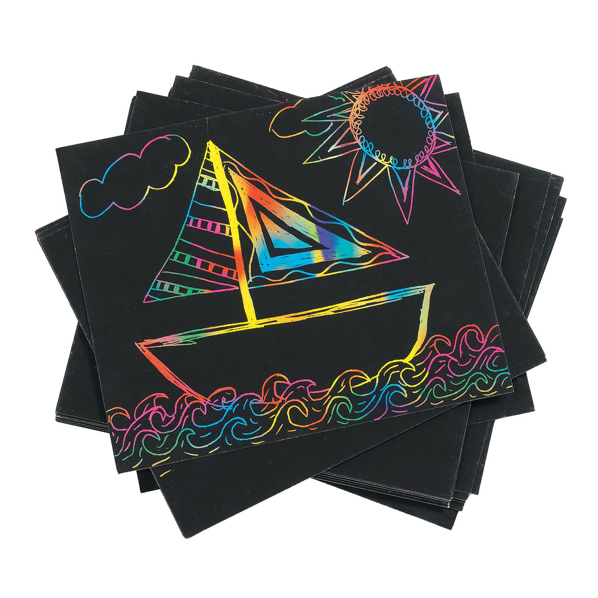 Colorations - Scratch card Rainbow colors, set of 25