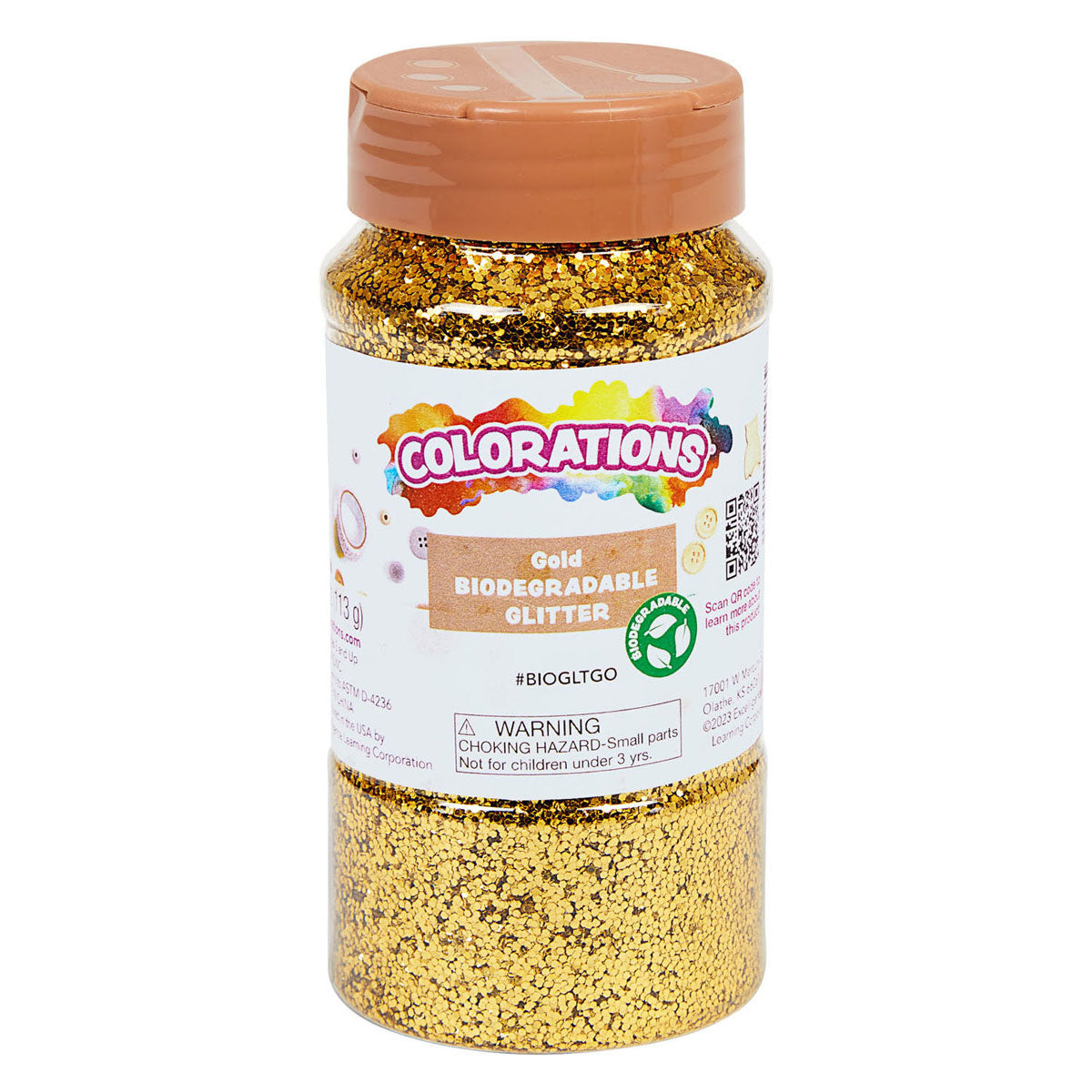 Colorations - Organisk nedbrytbar glitter - gull, 113 gram