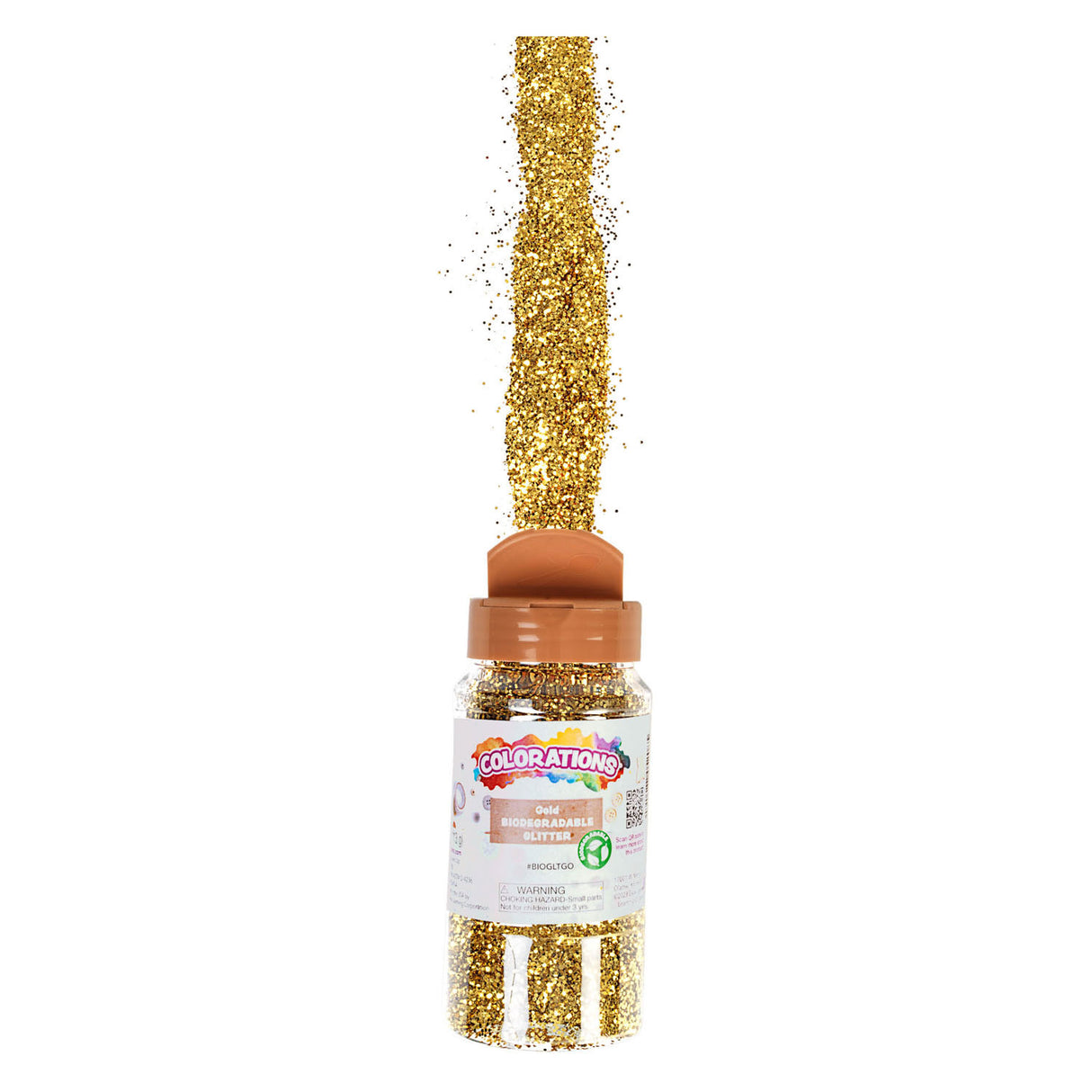 Colorations - Organisk nedbrytbar glitter - gull, 113 gram
