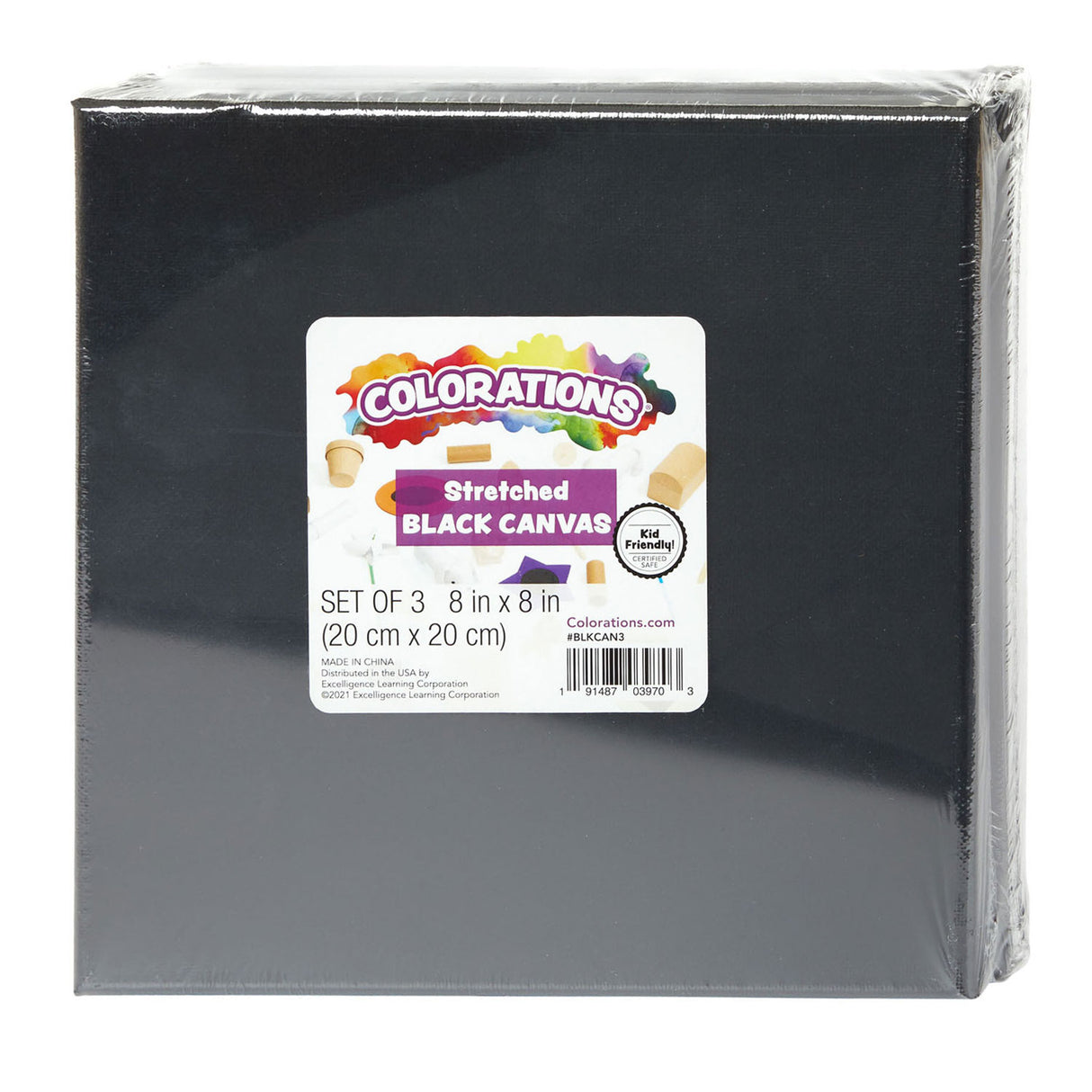 Colorations canvas black 20x20cm, 3st.