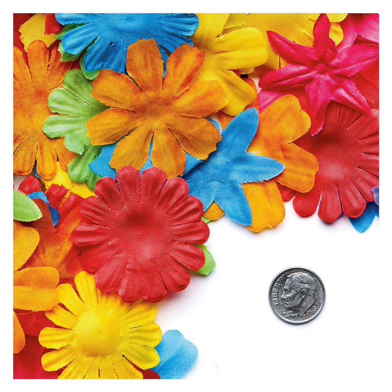 Färg - färgglada tygblommor, 300st.
