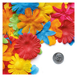 Färg - färgglada tygblommor, 300st.