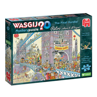 Jumbo Washij Retro Mystery 8 Puzzle Jigsaw - The Last Hurdle!, 1000st.