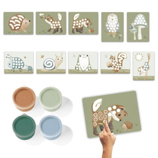 Kleine niederländische Fingerfarbe Set Forest Friends Green 14 Papes