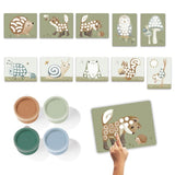 Kleine niederländische Fingerfarbe Set Forest Friends Green 14 Papes