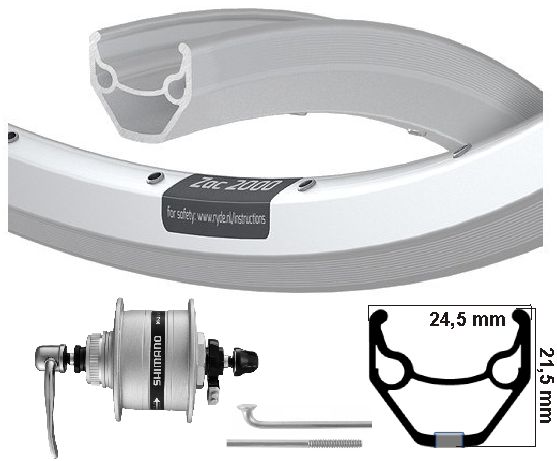 KGS forhjul 28 tommer (622) ZAC 2000 Silver NAAFD 6V3W + Disk strømbrudd